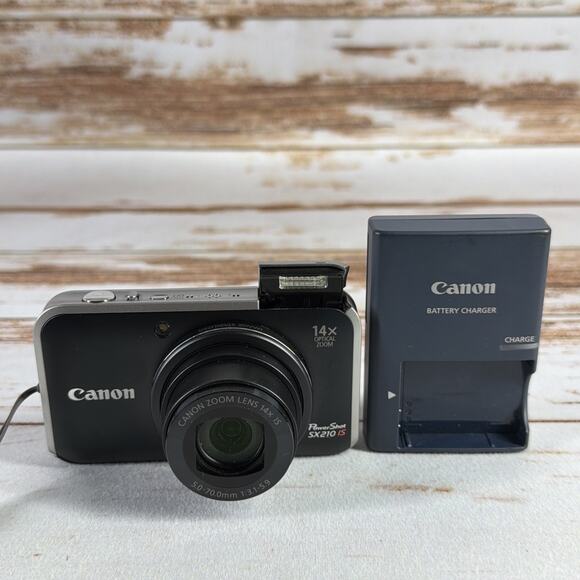 Canon PowerShot SX210 IS Digital Camera – 14x Zoom Compact 14MP Tested Working - Picture 1 of 6